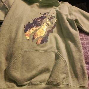 Preston Playz Merch Lime Green Hoodie with Metallic Flame